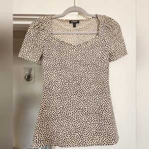 Express polka dot blouse silhouette body contour size XS